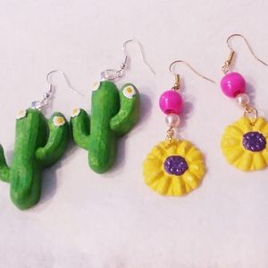 Cactus & Daisy Earrings